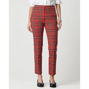 J. Crew sz 16 tall Tartan cropped straight pant red holiday plaid new with tags
